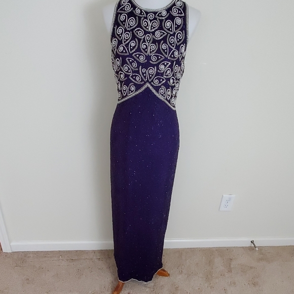 Brilliante by JA purple beaded evening gown - Picture 3 of 6